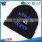 Promotional custom winter keep warm beanie black knitted hat