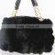 2015 new fashion rex rabbit fur leather bag