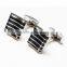 New best sell design oval metal cufflinks stripe cuff link
