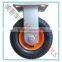 pneumatic plate caster/swivel/soft rubber on steel wheel 6X2