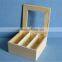 Hot selling handmade wooden compartment boxes with clear lid