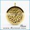 Round snowflake gold aromatherapy lockets essential oil stainless steel diffuser