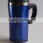 Straight body double wall stainless steel cup with handle
