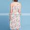 Wholesale Floral Printed Waist Silhouette Zip Back Ladies Chiffon Halter Dress