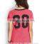 personalized wholesale women V neck football t shirt OEM service