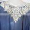 BLUE EMBROIDERED georgette CAFTAN kaftan tunic poncho Zip cover up