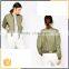 Custom Embroidered Army Green Lady Jacket Bomber Jacket