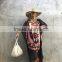 Women Dress 2017 Autumn New Short Sleeve Stand Neck Loose Bat Sleeve Dress
