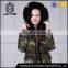 Army style man and women real raccoon fur removable lining parka