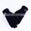 A027 Mens womens Winter Thick Black Knit Gloves with Warm Wool Lining Telefingers gloves
