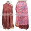 Silk Sari Patchwork double layered and Reversible wrap-skirt Magic Around skirts Indian Vintage dress beach wear Wraparound