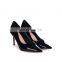 Women fabulous design black patent classic pointed toe court shoe with stiletto heel pumps sandals shoes