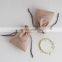 PandaSew 13x8cm Custom Logo Dusty Pink Luxury Microfiber Jewelry Pouch Packaging Drawstring Bag