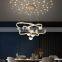 Modern Luxury LED Ring Chandelier For Home Indoor Long Staircase Decor Black Pendant Light