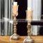 Flower Shape Glass And Metal Tall Pillar Candle Holder