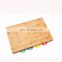 Kitchen Creative Design Rectangular Bamboo Cutting Board And 4 Color-coded