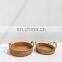 Set Of 2 Woven Rattan Tray with Handle, Wicker Fruit tray Natural Tray Basket Wholesale Handwoven