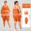 2 Pcs Women Gym Set Fitness Shorts Yoga Suit Fashion Workout Plus Size Sports Wear