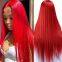 red#straight hair wave Lace Front Wig Human Hair Wigs 13X4 Lace Front Wig