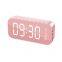 Reloj despertador de espejo portátil LED con pantalla de tiempo inteligente, luces de visualización de tiempo, altavoces multifuncionales BT 5.0 y subwoofer