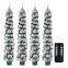 3D Wick Wax Christmas Tree Long Warm White Remote Flameless Led Taper Candles with Remote Control