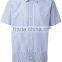 Custom mens short sleeve chambray dress shirt blue striped shirt