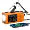 BSG-318Multifunction Solar Emergency Radio with Power Bank, Hand Crank, 4000/8000mAh Battery, SOS Alarm, Flashlight & iPhone 15 Charging