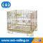 Galvanized stacking wire foldable mesh container