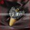 Rhinestone raw shark tooth with zircon paved pendant bead, animal tooth drop pendant jewelry