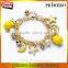 Summer Fresh Lemon Fluorescent Yellow Pentacle Star Simulated-pearl Bracelets