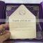 Hot sale & luxurious transparent acrylic wedding invitations with purple hard cover box                        
                                                Quality Choice