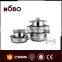 NOBO steel handle Indian stainless steel pot/pan set