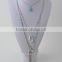 Triple turquoise nature stone and gold tassel fashion necklace turquoise and nature stone with silver tassel necklace