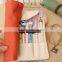 Retro style roll up school pencil bag/pencil case with rope
