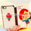 For sweet girl design PU leather case for iphone 6 flip leather case