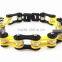 New arrival fashion design Yellow color biker motorcycle crystal bracelet&bangle jewelry