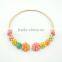 Ladies colorful resin flower design jewelry set rhinestone cuff gold woman necklace sets for wedding                        
                                                                                Supplier's Choice