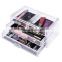 Cosmetic makeup organizer drawer with square compartment