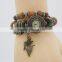 beautiful ladies pendant watches vintage genuine leather women bracelet wrist watch