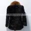 High Quality Natural Women Mink Fur Coat With Top Quality Raccoon Fur Trim