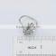 2016  women's big flower shape stud w/ white solitaire accent ring18k white gold plated jewelry