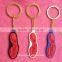 Cute logo silicone/pvc keychain with gold metal link