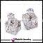 Square Double Sided Earrings with Shining Crystals