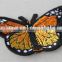beautiful butterfly in yellow color 100% water soluble embroidery applique patch for shoes