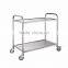 Two Layered Stainless Meal Tea Serving Hand Trolley Cart (XJTY29-2)