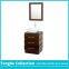 22'' Brown Bathroom Vanity Cabinet White Stone Top Glass Vessel Sink