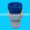 Quick release plastic chemical manufacturing nozzles