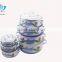 7 Pcs Casserole Belly Shape w/metal Cover Light Clr With Shadow