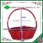Hand woven red wicker gift basket for christmas