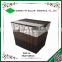 Woven plastic storage bins with lid